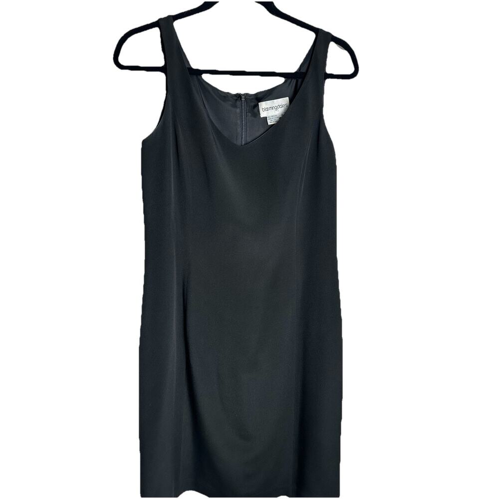 Bloomingdale’s Black Silk Cocktail Dress Women’s Size 8 Sleeveless Lined